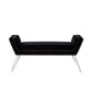 45" Black And Clear Upholstered Velvet Bench