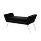 45" Black And Clear Upholstered Velvet Bench