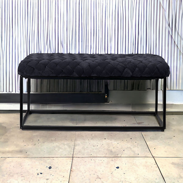 39 Black Upholstered Velvet Bench