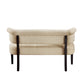 48" Beige and Dark Brown Upholstered Linen Bench