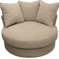 44" Sand Linen Solid Color Swivel Barrel Chair