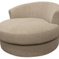 44" Sand Linen Solid Color Swivel Barrel Chair