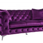 90" Purple Velvet Sofa With Silver Legs