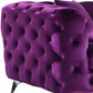 90" Purple Velvet Sofa With Silver Legs