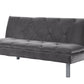 66" Gray Velvet Sleeper Sleeper Sofa With Silver Legs