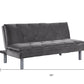 66" Gray Velvet Sleeper Sleeper Sofa With Silver Legs