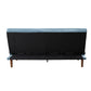 76" Teal Blue Velvet Sleeper Sofa With Wood Brown Legs