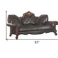 93" Dark Brown Faux Leather Sofa And Toss Pillows