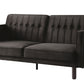 79" Dark Brown Velvet Sleeper Sofa With Black Legs