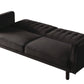 79" Dark Brown Velvet Sleeper Sofa With Black Legs