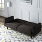 79" Dark Brown Velvet Sleeper Sofa With Black Legs