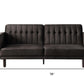 79" Dark Brown Velvet Sleeper Sofa With Black Legs