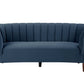 81" Blue Velvet Sofa With Black Legs