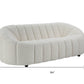 84" White Sherpa Sofa With Black Legs