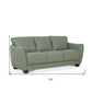 79" Tea Green Leather Sofa With Black Legs