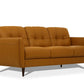 83" Orange Leather Sofa With Black Legs