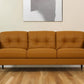 83" Orange Leather Sofa With Black Legs