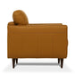 83" Orange Leather Sofa With Black Legs