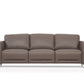 83" Taupe Leather Sofa With Black Legs