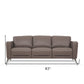 83" Taupe Leather Sofa With Black Legs