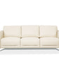 83" Cream Leather Sofa With Black Legs