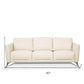 83" Cream Leather Sofa With Black Legs