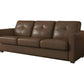 81" Brown Leather Sleeper Sofa With Black Legs