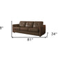 81" Brown Leather Sleeper Sofa With Black Legs