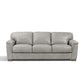 91" Gray Leather Sofa With Black Legs