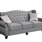 86" Gray Sofa And Toss Pillows With Black Legs