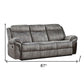 87" Gray Velvet Reclining USB Sofa With Black Legs