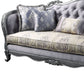 89" Platinum Imitation Silk Damask Sofa And Toss Pillows