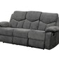 82" Gray Chenille Reclining Sofa With Black Legs