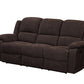 79" Brown Chenille Reclining Sofa With Black Legs