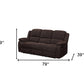 79" Brown Chenille Reclining Sofa With Black Legs