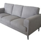 84" Light Gray Linen Sofa With Black Legs