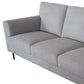 84" Light Gray Linen Sofa With Black Legs