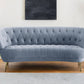 84" Light Gray Velvet Sofa With Gold Legs