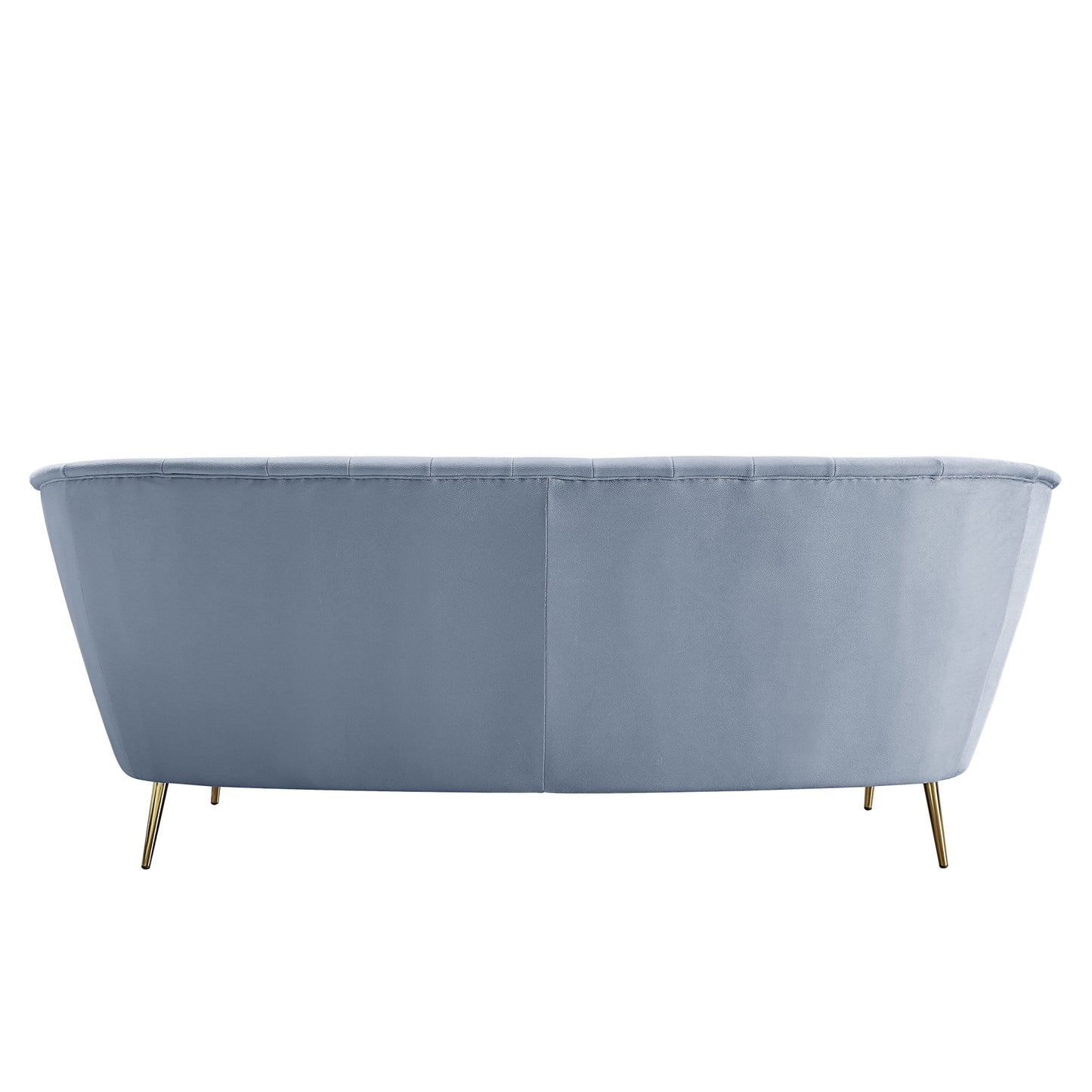 84" Light Gray Velvet Sofa With Gold Legs