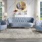 84" Light Gray Velvet Sofa With Gold Legs