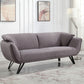 78" Gray Linen Sofa With Black Legs