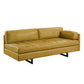 74" Mustard Top Grain Leather Sofa With Black Legs