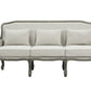 76" Cream Linen Sofa With Brown Legs