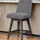 26" Gray Solid Wood Swivel Bar Height Bar Chair