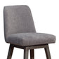 26" Taupe And Gray Upholstered And Solid Wood Swivel Counter Height Bar Chair