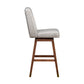 30" Beige And Brown Solid Wood Swivel Bar Height Bar Chair