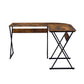50" Brown and Black L Shape Writing Desk
