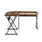 50" Brown and Black L Shape Writing Desk