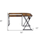 50" Brown and Black L Shape Writing Desk