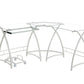 51" Clear and White Glass L Shape Computer Desk
